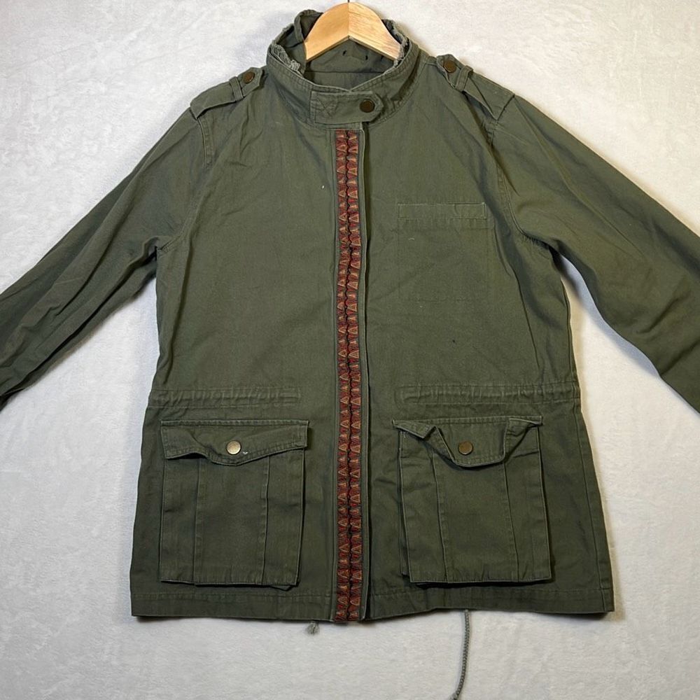Miss Me Olive vintage Hooded Utility Style jacket- Women’s- Small